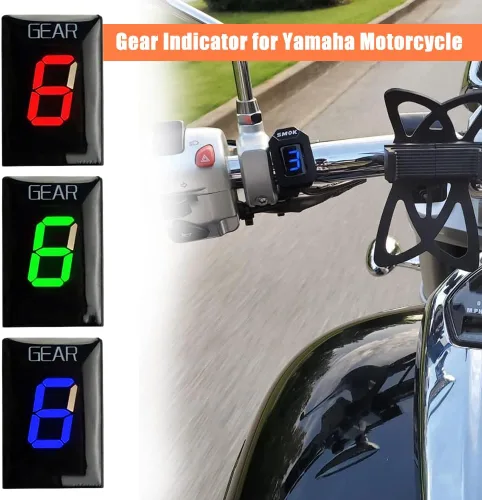 Vista 6 de Indicador de engranaje de motocicleta de 6 velocidades, indicador digital de engranajes, pantalla de engranajes impermeable, compatible con Yamaha