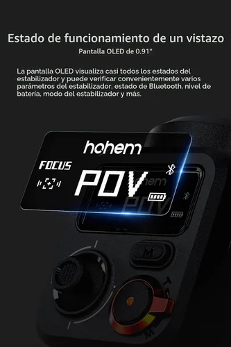 Vista 2 de Hohem iSteady M6 - Estabilizador de cardán para smartphone, estabilizador de teléfono celular de 3 ejes, pantalla OLED incorporada, carga útil