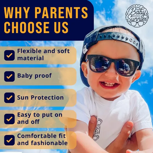 Vista 7 de Gafas de sol polarizadas para bebé con correa, lentes de sol flexibles irrompibles para bebés recién nacidos de 0 a 24 meses