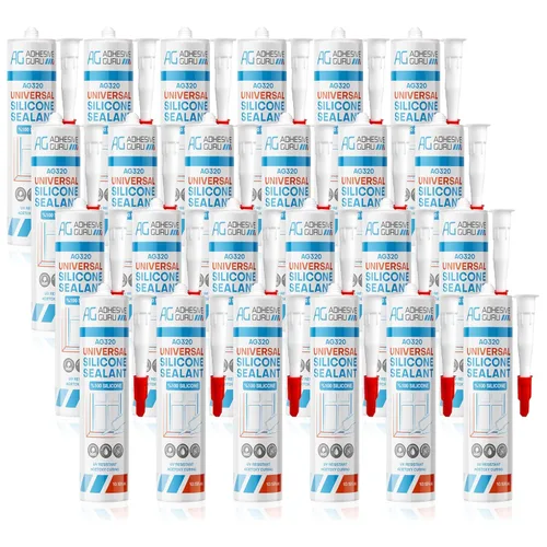 Vista 11 de Adhesive Guru Sellador de Silicona Transparente Multiusos Impermeable 10.15 fl.oz (onzas líquidas), Masilla de Silicona 100%, Sellador Adhesivo