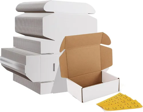 Vista 36 de HORLIMER - Cajas de envío de 4 x 3 x 2 pulgadas, conjunto de 50, caja de cartón corrugado marrón para envíos por correo de documentación