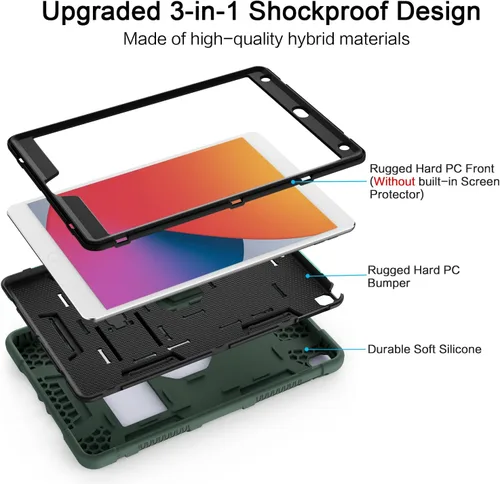 Vista 6 de Funda Azzsy para iPad de 9ª generación/iPad de 8ª generación/iPad de 7ª generación (10.2 pulgadas, modelo 2021/2020/2019), funda protectora delgada