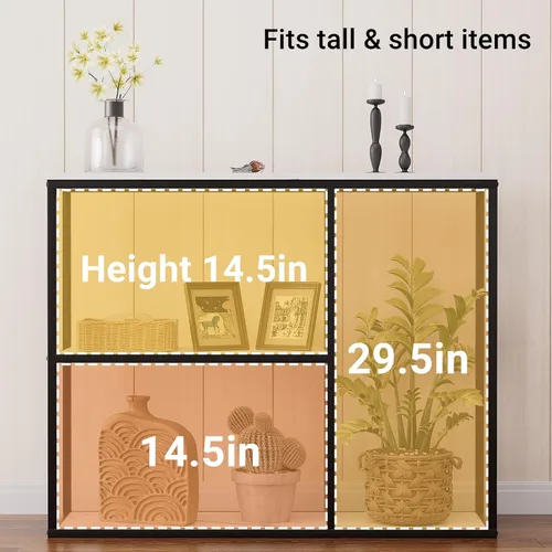 Vista 18 de WOHOMO Mesa consola, mesa de entrada estrecha de 12 pulgadas para sala de estar, 31.5 x 31.5 pulgadas, mesa de sofá industrial negra con estantes