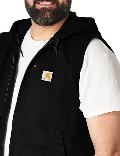 Vista 2 de Carhartt Men's Relaxed Fit Washed Duck Fleece-Lined Hooded Vest