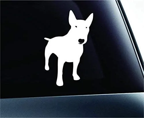 Calcomanía de símbolo de silueta de Bull Terrier con estampado de patas, perro, cachorro, mascota, raza familiar, amor, automóvil, camión, ventana,