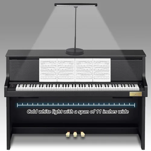 Luz de música de piano de 18 LED con soporte ajustable para piano de cola, músico, lectura de libros, manualidades