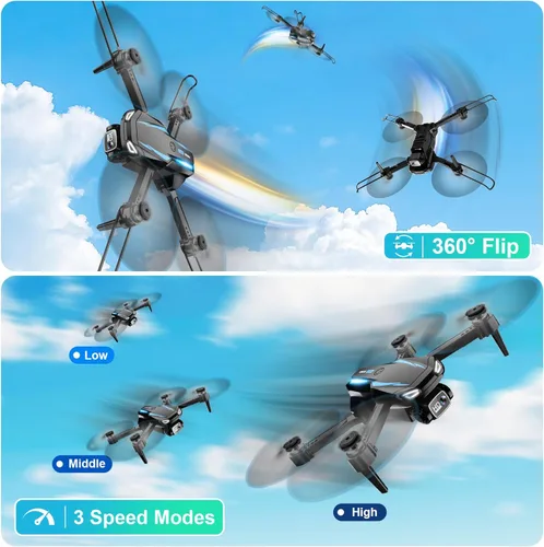 Vista 4 de Drone con cámara, 1080P HD FPV Drone plegable para adultos principiantes 2