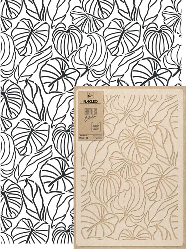 Vista 14 de NAKLEO Plantilla de pared de plástico reutilizable – 23.2 x 37.4 in / 23 x 37 pulgadas – Flores Matisse Abstracto Moderno – Patrón de papel pintado