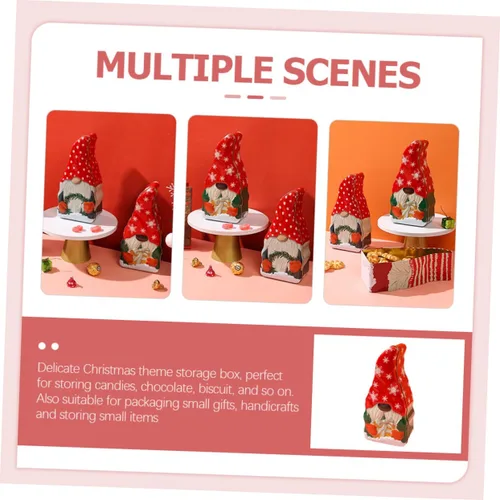 Vista 4 de Gadpiparty Caja de dulces de Navidad, chocolates, galletas, aperitivos, con tapa, latas grandes para galletas con tapas, latas de golosinas