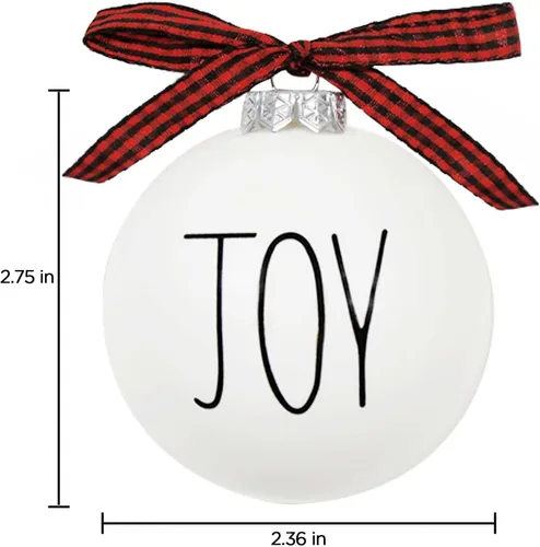 Vista 5 de Adornos de Navidad - Juego de 12 Bombillas Blancas Resistente a Romperes Adornos con Lazos de Cuadros de Búfalo - Decoraciones Rústicas de Árbol