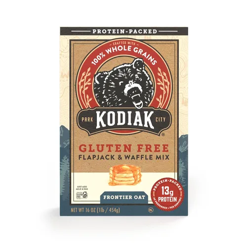 Kodiak Gluten Free Flapjack, Pancake & Waffle Mix, Frontier Oat, Alta en Proteína, 100% Granos Integrales (Paquete de 1) de Kodiak Cakes