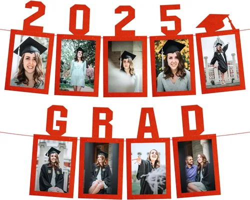 KatchOn, Cartel de fotos de graduación rojo 2025 – grande, 10 pies, 2025 | Cartel de graduación personalizado para la clase de 2025 | Cartel de