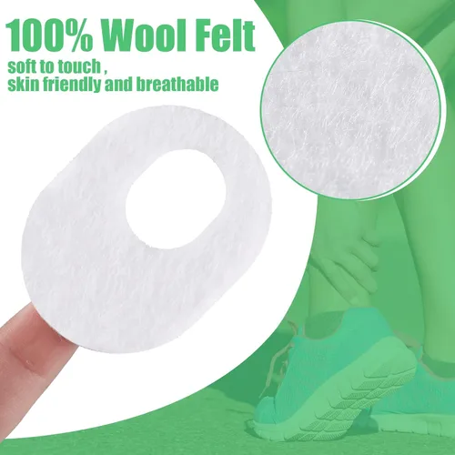Vista 3 de WILLBOND 60 almohadillas para callos de fieltro suave, forma ovalada, almohadillas de maíz para la parte inferior del pie, cojín de maíz adhesivo