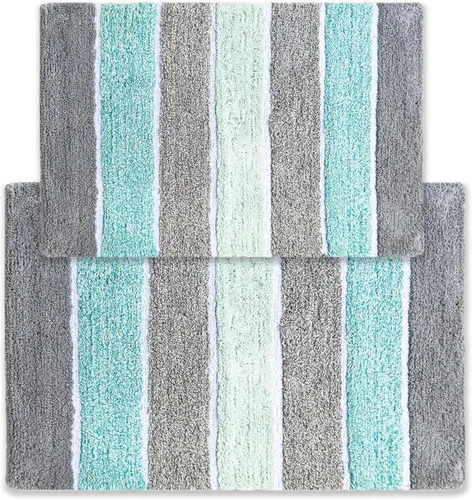 Vista 16 de Alfombra de baño Chardin Home, 100 % algodón, 2 piezas (21 x 34 pulgadas y 17 x 24 pulgada)