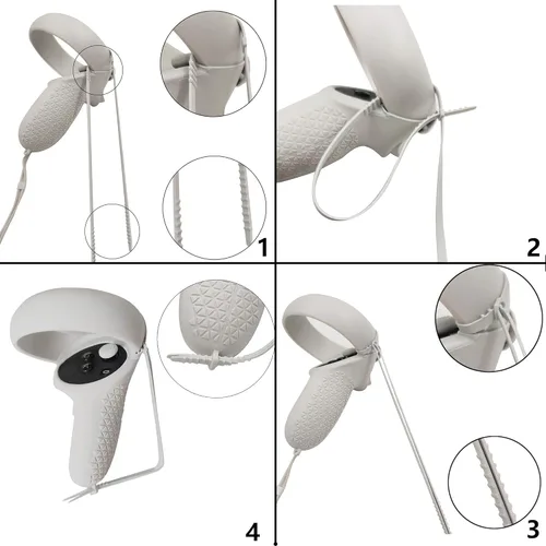 Vista 3 de Oculus Quest 2 - Juego de funda protectora, correas de control Oculus Quest 2, cubierta de lente Quest, cubierta protectora de lente para Oculus