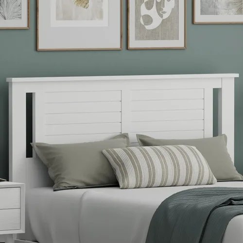 Vista 27 de ComfIQ Serene - Cabecero de panel de madera con puntuación horizontal, tamaño individual, negro, fácil montaje, materiales de calidad