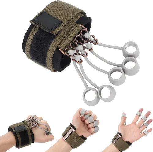 Vista 3 de Ejercitador de dedos, fortalecedor de agarre de mano de 20 libras/40 libras, fortalecedor de mano, banda de dedos, guitarra, estirador de dedos