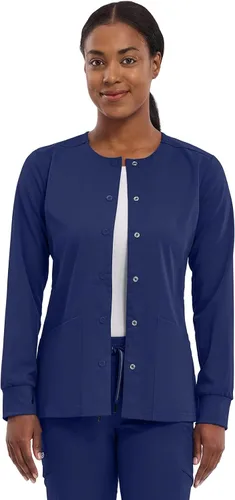 Vista 12 de Healing Hands Chaqueta médica con cierre de presión frontal para mujer Daisy 2-Way Stretch Uniform 5063 4 Pockets, 2-way Stretch Fabric, All-day
