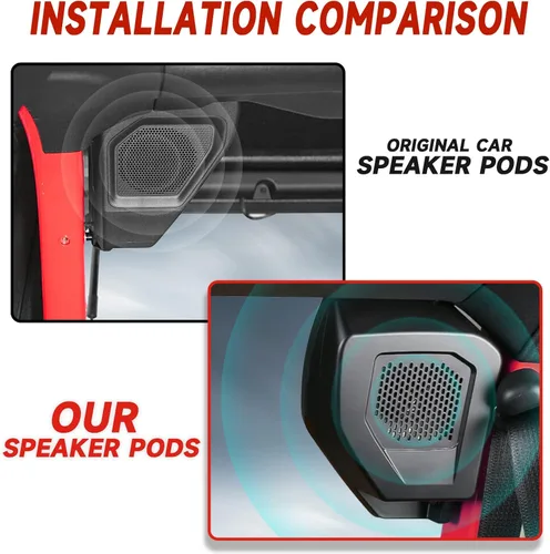 Vista 4 de Mabett Cápsulas de altavoces traseros compatibles con Ford Bronco de 4 puertas 2025 2024 2023 2022 2021, cápsulas mejoradas de 6.5 pulgadas