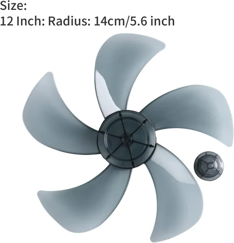 Vista 7 de CHICTRY Ventilador universal de plástico silencioso, 5 hojas con cubierta de tuerca para ventilador de pie de 12/14 pulgadas, ventilador de mesa
