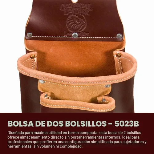 Vista 2 de Occidental Leather Bolsa de dos bolsas - 2 bolsillos - Diseño minimalista y compacto - Fabricado en Estados Unidos