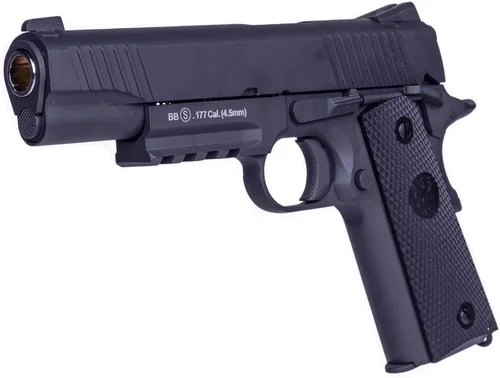 Pistola de aire Barra Airguns 1911 Blowback BB, Pistolas de gas Blowback BB para adultos, Pistolas de CO2, calibre.177, 340 FPS, toda metálica,