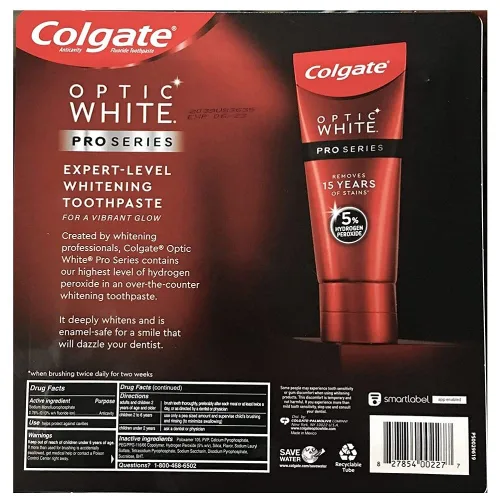 Vista 3 de Colgate Optic White Pasta de dientes Pro Series para prevención de manchas, 3.3 onzas (paquete de 4)
