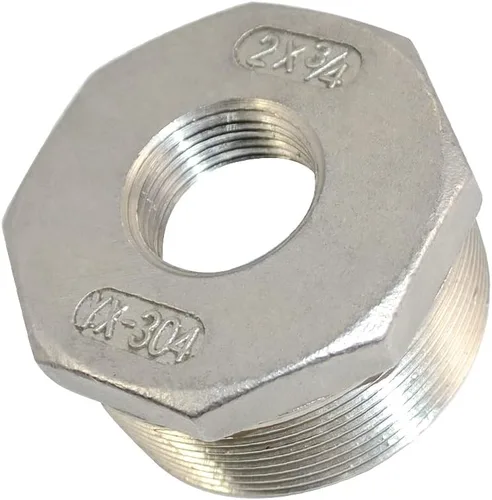 Vista 11 de 1/4" macho NPT a 1/8" hembra NPT hembra reductor/reductor buje de tubería, adaptador, buje hexagonal SS 304 de acero inoxidable