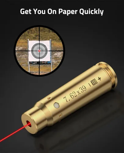 Vista 5 de CVLIFE Bore Sight Laser 223 5.56mm/9mm/.243.308/12 Calibre/7.62x39mm/.45 acp Visor Láser Rojo