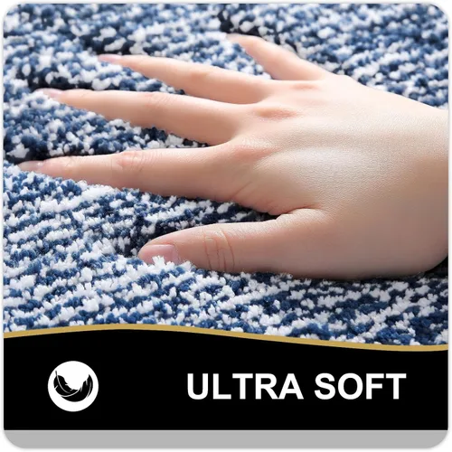 Vista 107 de OLANLY Alfombra de baño de microfibra extrasuave y absorbente, antideslizante, lavable a máquina, de secado rápido, adecuada para suelo de baño