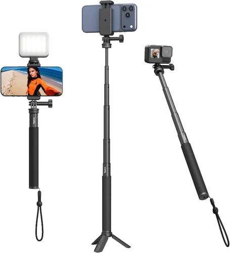 SmallRig Trípode invisible para selfie stick para cámara de acción, poste extensible de 37.4 pulgadas con abrazadera de teléfono para GoPro 13/12,