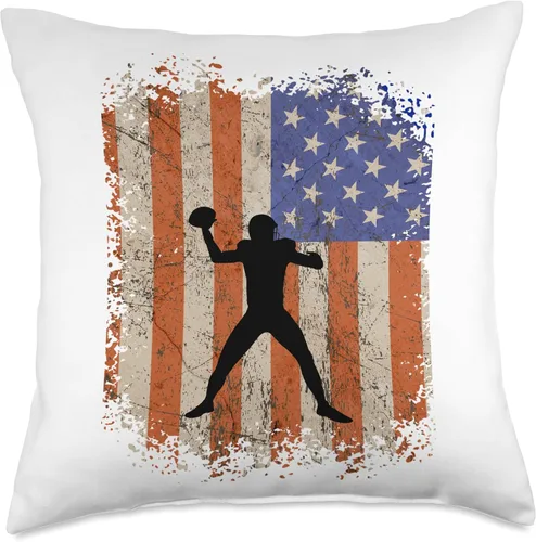 Vista 4 de AMERICAN FLAG FOOTBALL QB PLAYER PATRIOTIC Throw Pillow