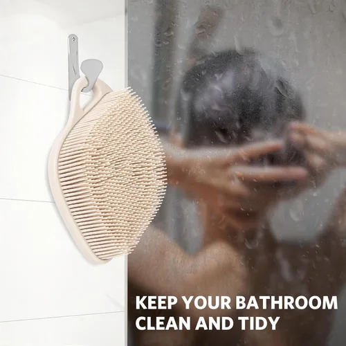 Vista 7 de Sndyi Exfoliante Corporal de Silicona, Exfoliante Corporal Suave para Piel Sensible, Exfoliante de Ducha en Forma de Hoja para el Cuerpo con Cerdas