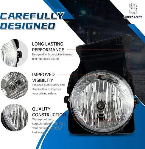 Vista 2 de Luces antiniebla compatibles con 2003 2004 2005 2006 GMC Sierra 1500 2500 3500, lámparas antiniebla de lente transparente izquierda+lado derecho