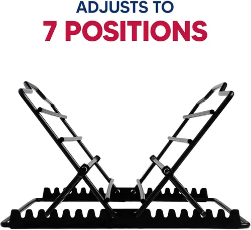 Vista 3 de HIC Kitchen Estante ajustable para hornear asado, acero con revestimiento antiadherente, se ajusta a 7 posiciones diferentes, 11.5 x 10.5 x 0.5