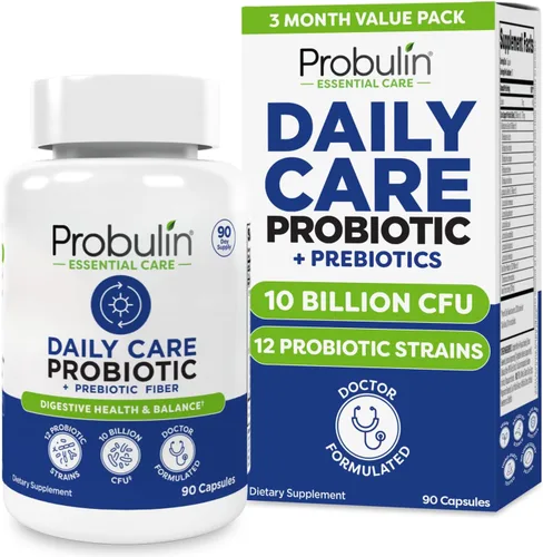 Vista 10 de Probulin Suplemento probiótico de cuidado diario, cápsulas de apoyo para la salud digestiva, intestinal e inmune para hombres y mujeres, 10 mil