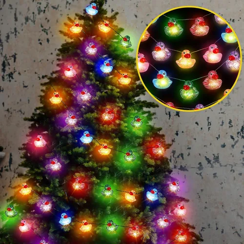 Vista 13 de Deekin 1 tira de luces de goma con forma de pato (20 LED cada una), decoración de crucero de pato, funciona con pilas, luces decorativas