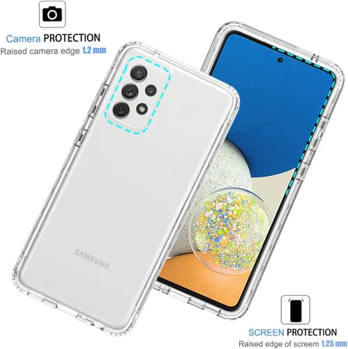 Vista 2 de Funda de teléfono para Galaxy A73 5G, Samsung A73 5G con protector de pantalla de vidrio templado, carcasa protectora de cuerpo completo