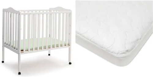 Vista 12 de Delta Children Cuna portátil plegable mini para bebé con colchón de 1.5 pulgadas - Certificado Greenguard Gold, gris