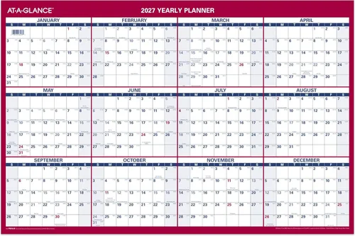 Vista 6 de AT-A-GLANCE Calendario de pared 2027, mensual, 24 x 36 pulgadas, vista de año completo (PM122827)