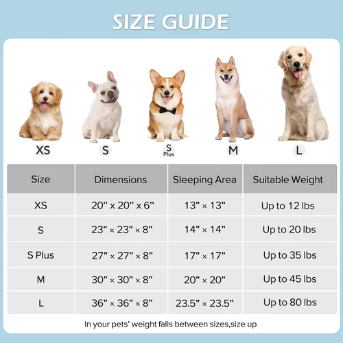 Vista 6 de JOEJOY - Cama redonda para perros pequeños con forma de dona jacquard, azul Azul nube