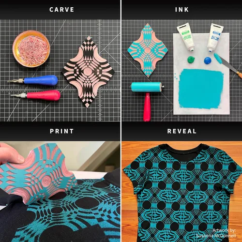 Vista 4 de Speedball Tinta de impresión de bloque de tela, 2.5 onzas, magenta