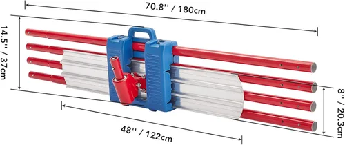 Vista 3 de Bull Float - Flotador de hormigón de magnesio, herramienta de flotador de hormigón de extremo redondo de 48 x 8 pulgadas, herramienta de cemento