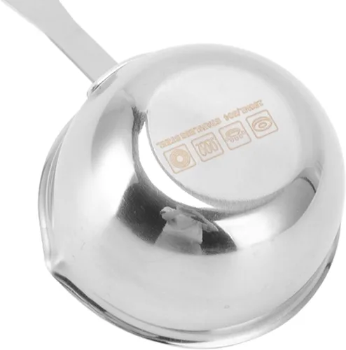 Vista 8 de Plplaaoo Calentador de mantequilla de acero inoxidable – Olla compacta para derretir mantequilla con doble boquilla de vertido y parte inferior