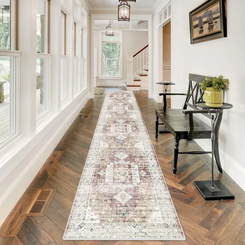 Vista 71 de Alfombra de Pasillo Lavable - Alfombras de Cocina de 2'6"x12' con Respaldo Antideslizante, Alfombras de Casa de Campo para Interiores para Sala