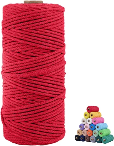 Vista 59 de Cordón de algodón para macramé 3mm x 109 yardas, cuerda de macramé natural color beige, suministros perfectos de algodón para macramé, para hacer