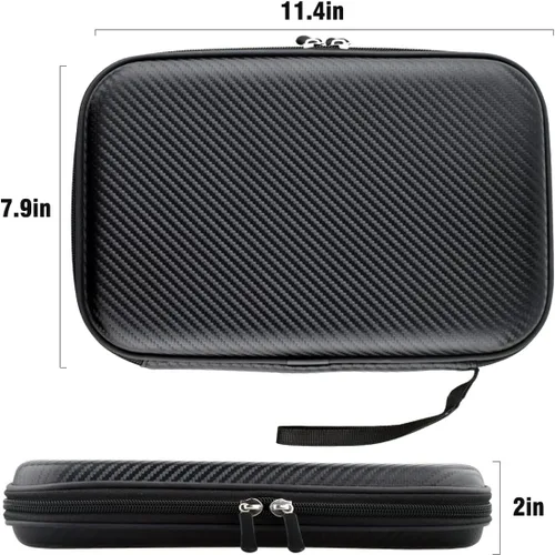 Vista 3 de Rintifia® Funda de ping-pong para palas de ping pong, bolsa de almacenamiento rígida para 2 paletas y múltiples pelotas - anticaídas, antidesgaste