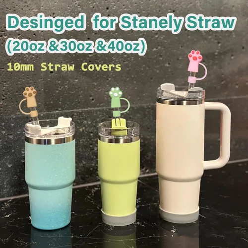 Vista 2 de 6 tapas de paja para Stanley Cup, 0.394 in para sorbetes para gatos, compatibles con vasos Stanley de 30 y 40 onzas, accesorios para copas Stanley.