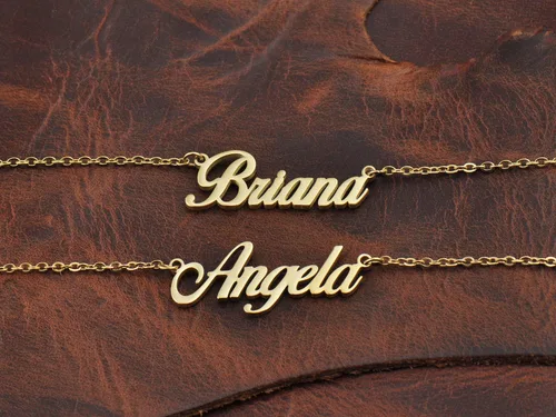 Vista 3 de HUAN XUN Collar con colgante de nombre de My Best Friends hecho a medida, regalos para ella