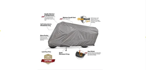 Vista 3 de Dowco Guardian 51223-07 WeatherAll Plus - Funda impermeable para motocicleta para interiores y exteriores, color gris, Cruiser